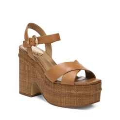 Hot Sale ⭐ Sam Edelman 👩 Women's Trianna Strappy Espadrille Platform 🩴 Sandals Cuoio Brow 😉