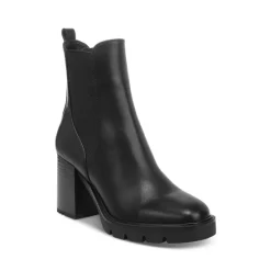 Best Sale 🎉 Sam Edelman 👩 Women's Rollins Pull On High Heel Booties Black Leather ✔️