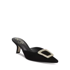 Buy 😉 Sam Edelman 👩 Women's Brit Jewel Buckle Pointed Toe Pumps Black Suede 🔔 -US Sam Edelman Sales 2022 unnamed file 220