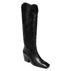 Hot Sale 🥰 Sam Edelman 👩 Women's Britten Western Square Toe 🥾 Boots Black 🥰