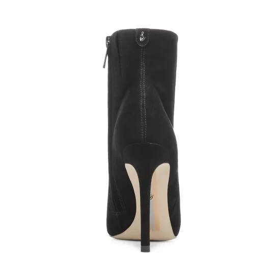 Hot Sale ⭐ Sam Edelman 👩 Women's Wrenley Pointed Toe High Heel Booties Black Leather 🎉 7 Hot Sale ⭐ Sam Edelman 👩 Women's Wrenley Pointed Toe High Heel Booties Black Leather 🎉 - Image 5