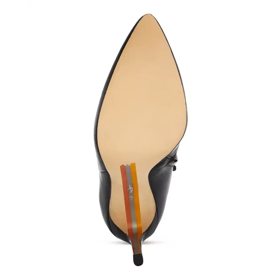 Hot Sale ⭐ Sam Edelman 👩 Women's Wrenley Pointed Toe High Heel Booties Black Leather 🎉 8 Hot Sale ⭐ Sam Edelman 👩 Women's Wrenley Pointed Toe High Heel Booties Black Leather 🎉 - Image 6