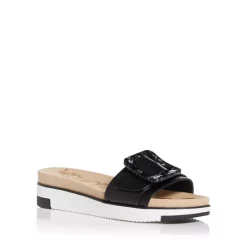 Wholesale 👍 Sam Edelman 👩 Women's Ariane Slip On Buckled Wedge 🩴 Sandals Black Leather 🥰 -US Sam Edelman Sales 2022 unnamed file 462