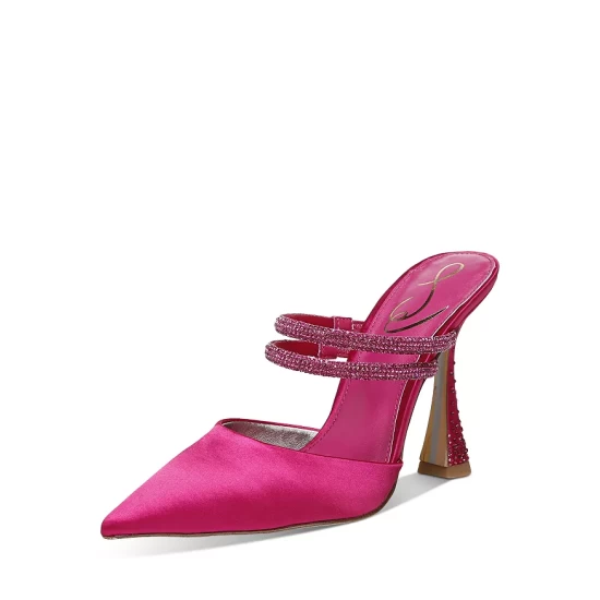 Best deal 🎁 Sam Edelman 👩 Women's Agustina Embellished High Heel Mules Fuchsia 💯 7 Best deal 🎁 Sam Edelman 👩 Women's Agustina Embellished High Heel Mules Fuchsia 💯 - Image 5