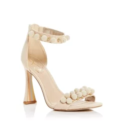 Cheapest ✔️ Sam Edelman 👩 Women's Luella Embellished High Heel 🩴 Sandals Sand Linen 🥰