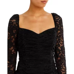 Outlet 🥰 Sam Edelman Ruched Lace Mini 👗 Dress Black 👏 -US Sam Edelman Sales 2022 unnamed file 696