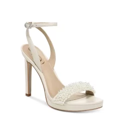Promo 🛒 Sam Edelman 👩 Women's Jade Pearla Embellished High Heel 🩴 Sandals Modern Ivory 🔥