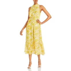 Brand new ❤️ Sam Edelman Printed Midi 👗 Dress Yellow/white 😀
