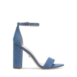 Cheap ⭐ Sam Edelman 👩 Women's Yaro Almond Toe High Heel 🩴 Sandals Washed Indigo 🔥 -US Sam Edelman Sales 2022 unnamed file 844