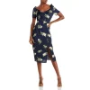 Best Sale 🎉 Sam Edelman Tossed Floral Midi Puff Sleeve Midi 👗 Dress Navy Multi 🧨 -US Sam Edelman Sales 2022 unnamed file 908
