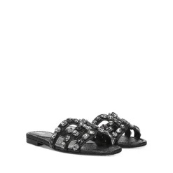 Coupon 🌟 Sam Edelman 👩 Women's Bay Jeweled Slide 🩴 Sandals Eggshell ✨