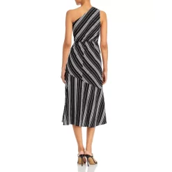 Flash Sale 🥰 Sam Edelman Striped One Shoulder Midi 👗 Dress Black/white 🥰 -US Sam Edelman Sales 2022 unnamed file 998